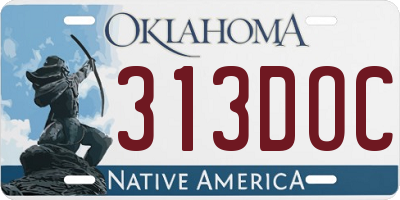 OK license plate 313DOC