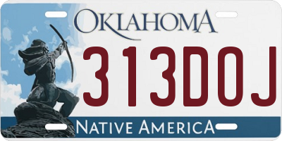 OK license plate 313DOJ