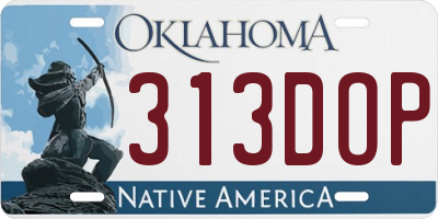 OK license plate 313DOP