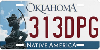 OK license plate 313DPG