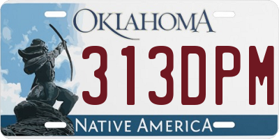 OK license plate 313DPM