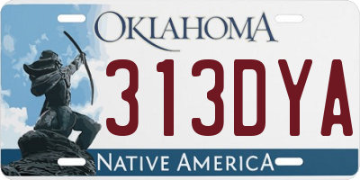 OK license plate 313DYA