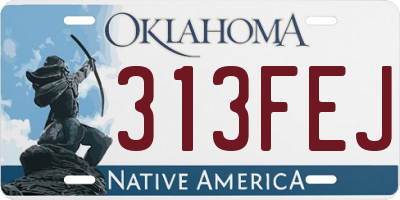 OK license plate 313FEJ