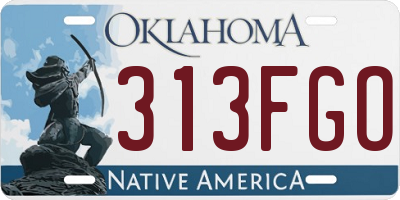 OK license plate 313FGO