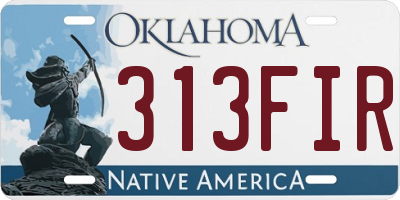 OK license plate 313FIR