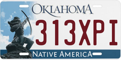 OK license plate 313XPI