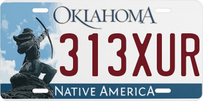 OK license plate 313XUR