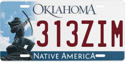 OK license plate 313ZIM