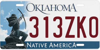 OK license plate 313ZKO