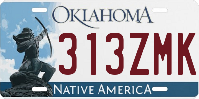 OK license plate 313ZMK