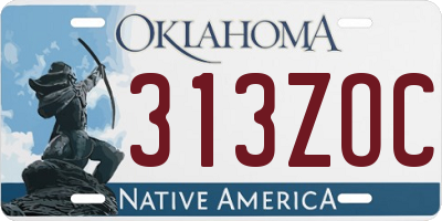 OK license plate 313ZOC