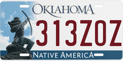 OK license plate 313ZOZ