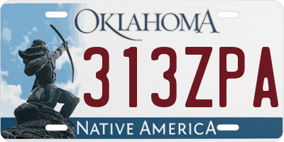 OK license plate 313ZPA