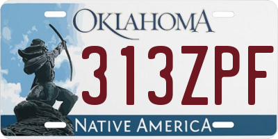 OK license plate 313ZPF