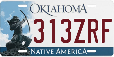 OK license plate 313ZRF