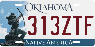 OK license plate 313ZTF