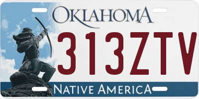 OK license plate 313ZTV