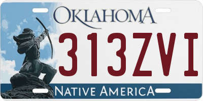 OK license plate 313ZVI