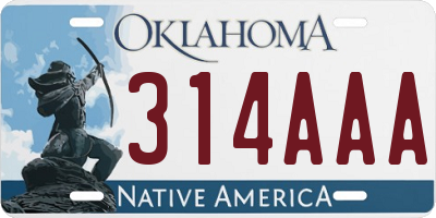 OK license plate 314AAA