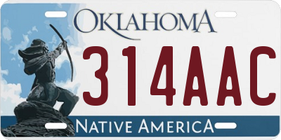 OK license plate 314AAC