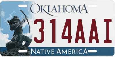 OK license plate 314AAI