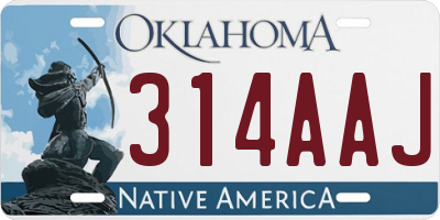 OK license plate 314AAJ