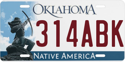 OK license plate 314ABK