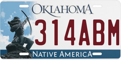 OK license plate 314ABM