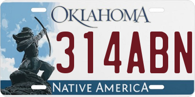 OK license plate 314ABN