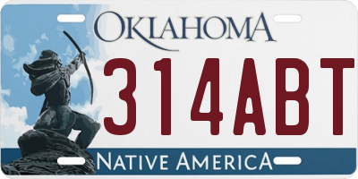 OK license plate 314ABT
