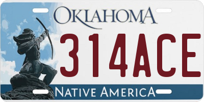 OK license plate 314ACE