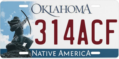 OK license plate 314ACF
