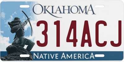 OK license plate 314ACJ