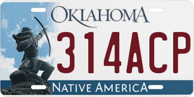 OK license plate 314ACP