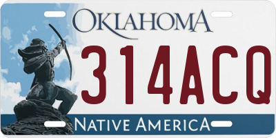 OK license plate 314ACQ