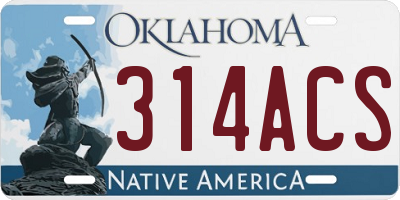 OK license plate 314ACS