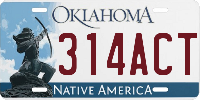 OK license plate 314ACT