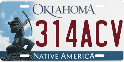 OK license plate 314ACV