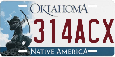 OK license plate 314ACX