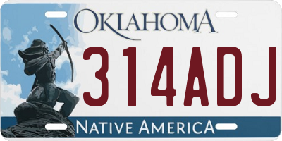 OK license plate 314ADJ