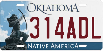 OK license plate 314ADL