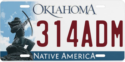 OK license plate 314ADM