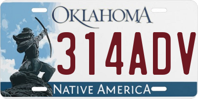 OK license plate 314ADV