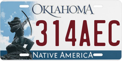 OK license plate 314AEC