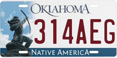OK license plate 314AEG