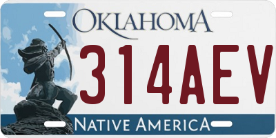 OK license plate 314AEV