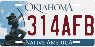 OK license plate 314AFB