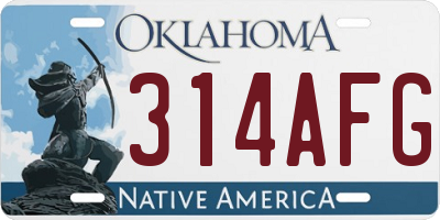 OK license plate 314AFG
