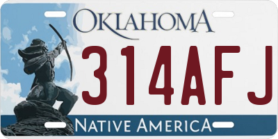 OK license plate 314AFJ