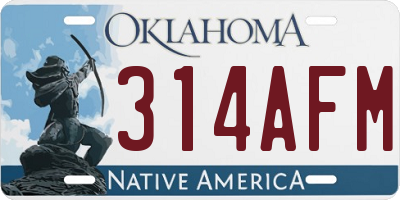 OK license plate 314AFM